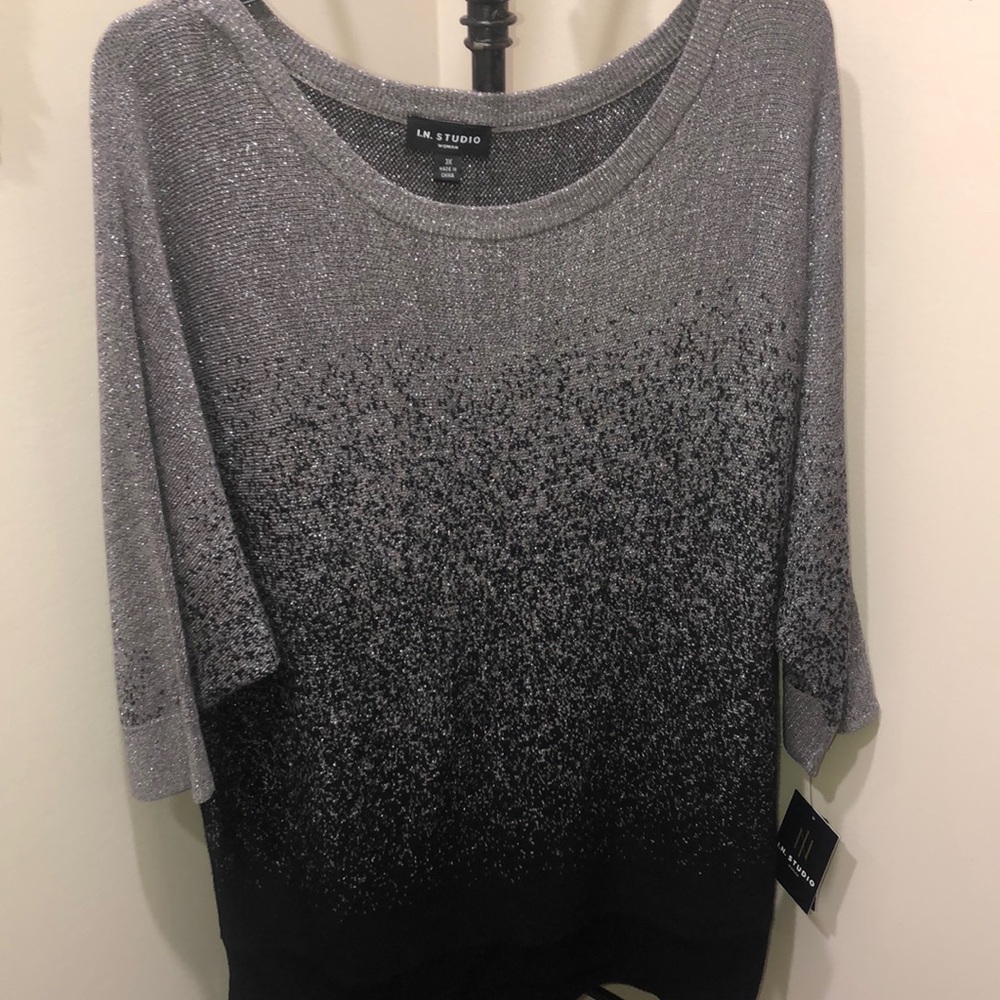 Ladies NWT IN studio sparkle sweater 3/4 sleeve size 3X